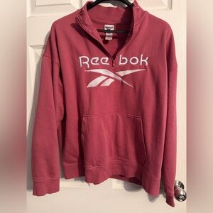 Reebok Rose Pink Fleece Pullover with Embroidered Logo